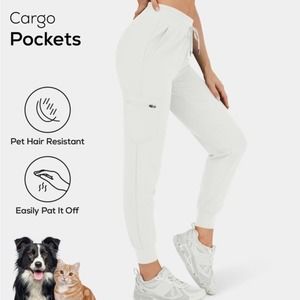 NWT Halara Patitoff Flow High Waisted Drawstring Side Zip Pocket Cargo Joggers